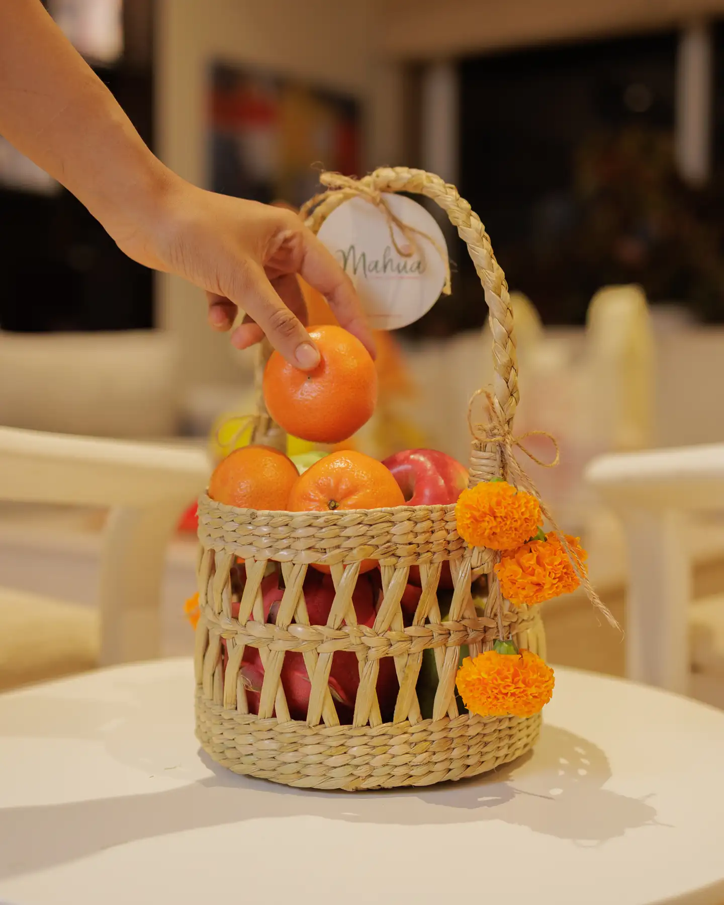 Mini Festive Fruit Basket 1 Mini Festive Fruit Basket